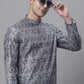 Men's Silver Digital Printed Kurta Pyjama Set