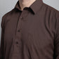 Men's Coffee Brown Cotton Solid Pathani Kurta with Salwar