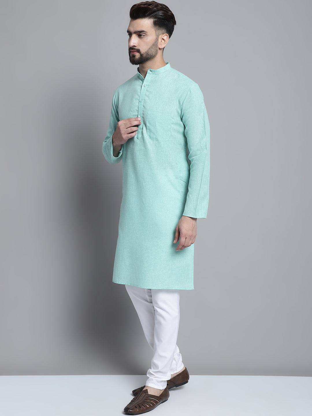 Men's Solid Pure Cotton Kurta With Pyjamas