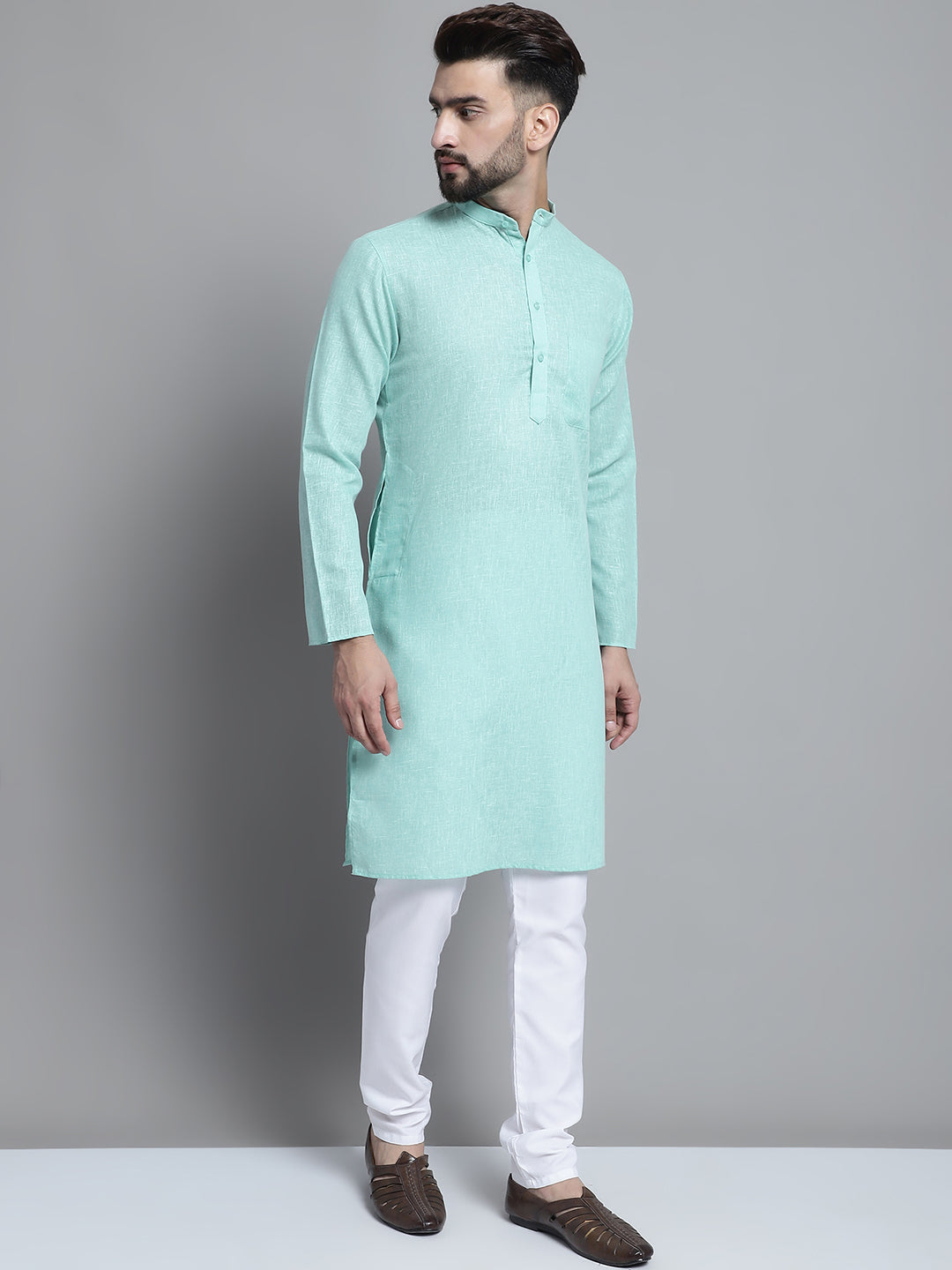 Men's Solid Pure Cotton Kurta With Pyjamas