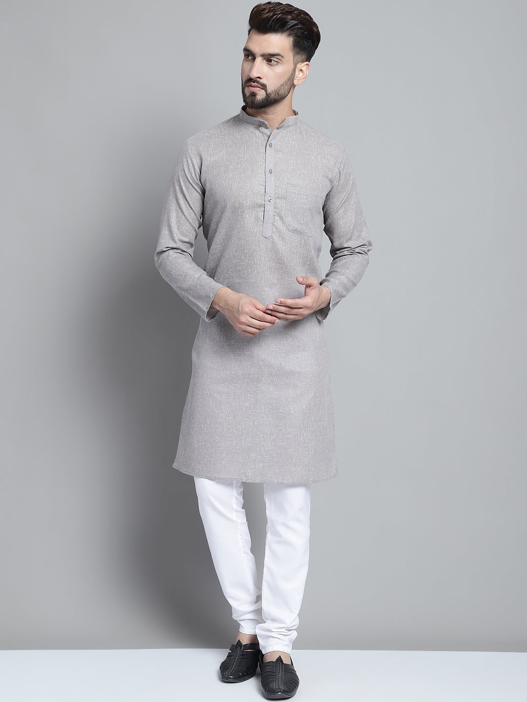 Men's Solid Pure Cotton Kurta With Pyjamas