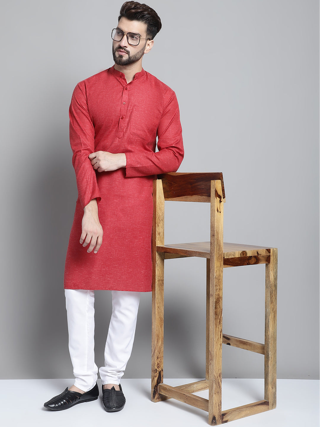 Men's Solid Pure Cotton Kurta With Pyjamas