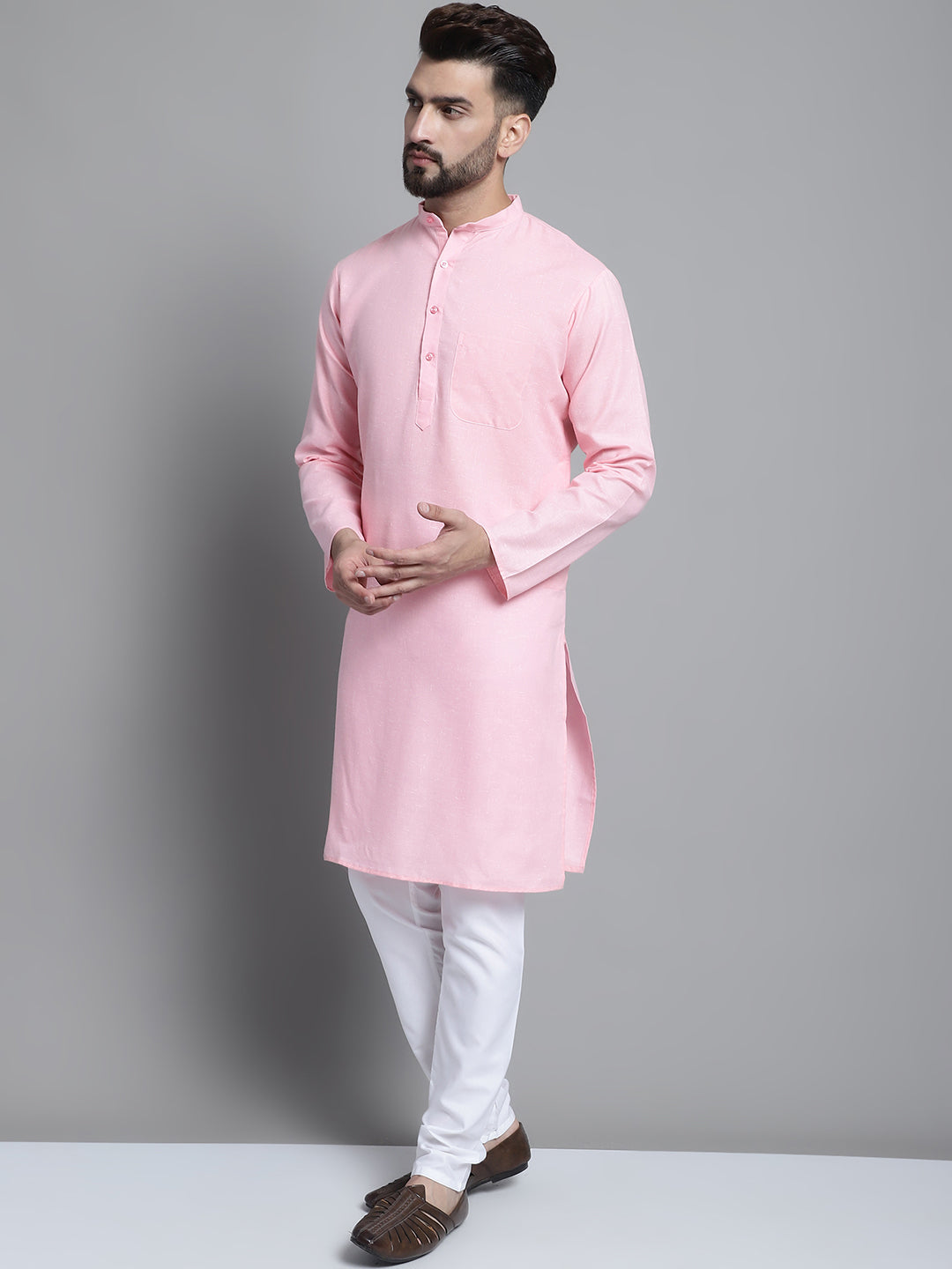 Men's Solid Pure Cotton Kurta With Pyjamas