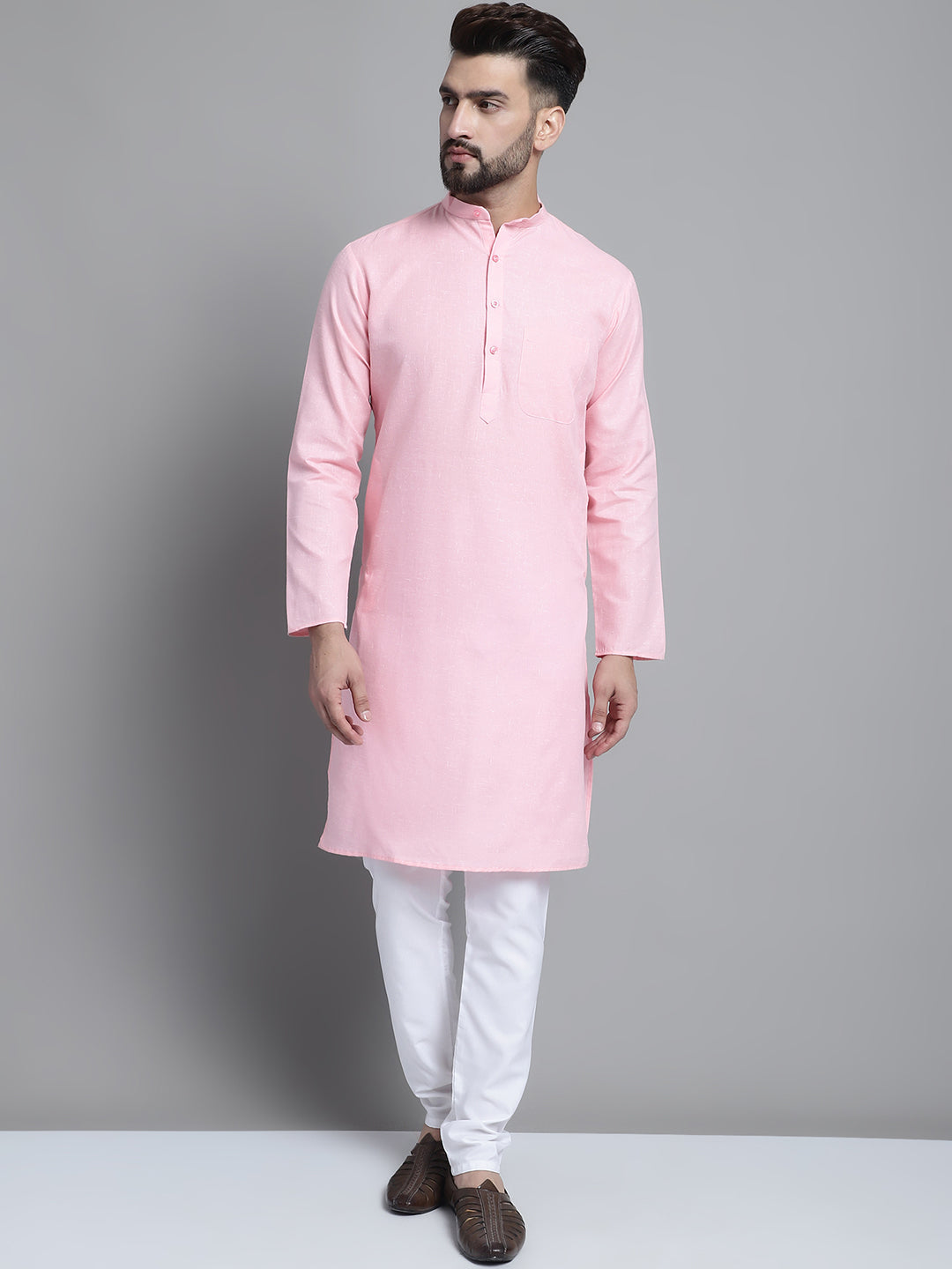 Men's Solid Pure Cotton Kurta With Pyjamas