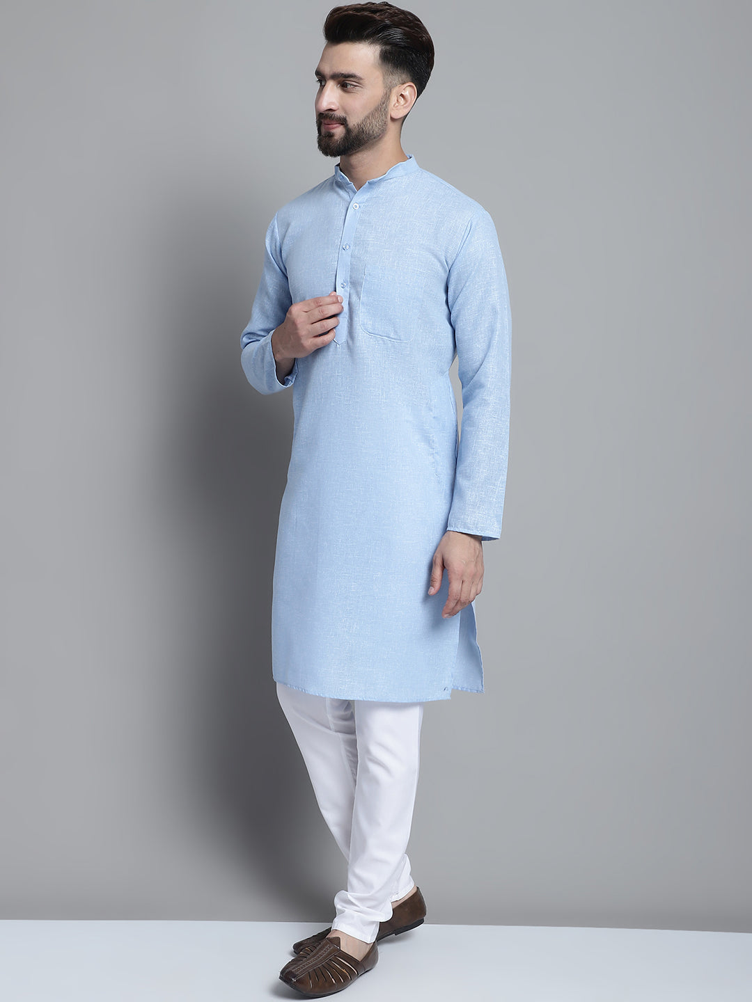 Men's Solid Pure Cotton Kurta With Pyjamas