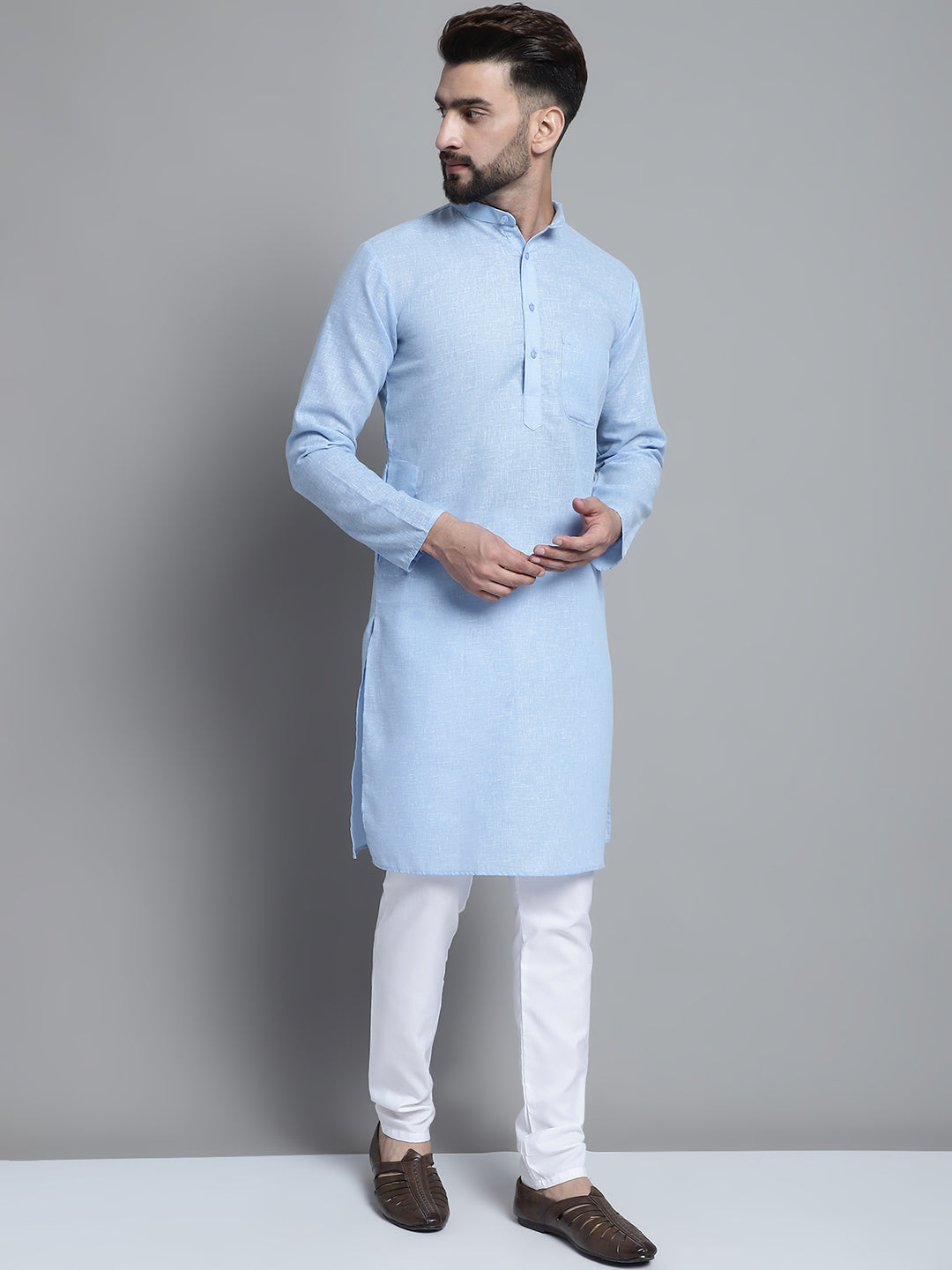 Men's Solid Pure Cotton Kurta With Pyjamas