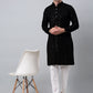 Men Black Embroidered Sequinned Kurta with Churidar