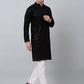 Men Black Embroidered Sequinned Kurta with Churidar