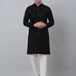 Men Black Embroidered Sequinned Kurta with Churidar