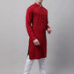 Men Navy Blue Embroidered Sequinned Kurta with Churidar