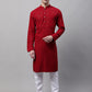 Men Navy Blue Embroidered Sequinned Kurta with Churidar