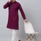 Men Purple Embroidered Sequinned Kurta with Churidar