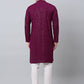 Men Purple Embroidered Sequinned Kurta with Churidar