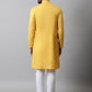 Men Yellow Embroidered Mirror Work Kurta with Churidar