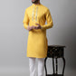Men Yellow Embroidered Mirror Work Kurta with Churidar