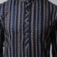 Men Navy Blue Foil Printed Kurta with Churidar