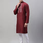 Men's Maroon Cotton Silk Mirror Work Kurta Pyjama
