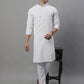 Men's White Chikankari Embroidered and Sequence Kurta with Pyjama. ( JOKP P 695White )