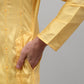 Men's Yellow Embroidered Kurta with Pyjama.