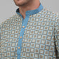 Men's Blue Embroidered Kurta with Pyjama.