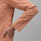 Men's Peach Embroidered Kurta with Pyjama.