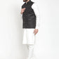 Jompers Men's Solid Kurta Pajama with Solid Waistcoat ( JOKP WC 4051Black )