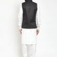 Jompers Men's Solid Kurta Pajama with Solid Waistcoat ( JOKP WC 4051Black )