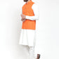 Jompers Men's Solid Kurta Pajama with Solid Waistcoat ( JOKP WC 4051Orange )