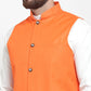 Jompers Men's Solid Kurta Pajama with Solid Waistcoat ( JOKP WC 4051Orange )