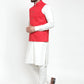 Jompers Men's Solid Kurta Pajama with Solid Waistcoat ( JOKP WC 4051Red )