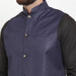 Jompers Men's Solid Kurta Pajama with Solid Waistcoat ( JOKP WC 4052Navy )