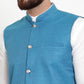 Jompers Men's Solid Cotton Kurta Pajama with Woven Jacquard Waistcoat ( JOKP WC 4057 Green )