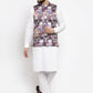 Jompers Men's Solid Cotton Kurta Pajama with Printed Waistcoat ( JOKP WC 4058 Purple-W )