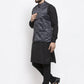 Jompers Men's Solid Cotton Kurta Pajama with Printed Waistcoat ( JOKP WC 4059 Charcoal-B )