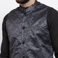 Jompers Men's Solid Cotton Kurta Pajama with Printed Waistcoat ( JOKP WC 4059 Charcoal-B )