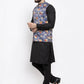 Jompers Men's Solid Cotton Kurta Pajama with Printed Waistcoat ( JOKP WC 4059 Grey-B )