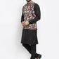 Jompers Men's Solid Cotton Kurta Pajama with Printed Waistcoat ( JOKP WC 4059 Maroon-B )