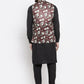 Jompers Men's Solid Cotton Kurta Pajama with Printed Waistcoat ( JOKP WC 4059 Maroon-B )