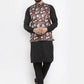 Jompers Men's Solid Cotton Kurta Pajama with Printed Waistcoat ( JOKP WC 4059 Maroon-B )