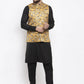 Jompers Men's Solid Cotton Kurta Pajama with Printed Waistcoat ( JOKP WC 4059 Mustard-B )