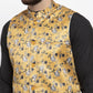 Jompers Men's Solid Cotton Kurta Pajama with Printed Waistcoat ( JOKP WC 4059 Mustard-B )
