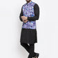 Jompers Men's Solid Cotton Kurta Pajama with Printed Waistcoat ( JOKP WC 4059 Voilet-B )
