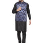 Jompers Men's Solid Cotton Kurta Pajama with Printed Waistcoat ( JOKP WC 4061 Blue-B )