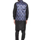 Jompers Men's Solid Cotton Kurta Pajama with Printed Waistcoat ( JOKP WC 4061 Blue-B )