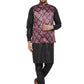 Jompers Men's Solid Cotton Kurta Pajama with Printed Waistcoat ( JOKP WC 4061 Maroon-B )