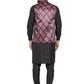 Jompers Men's Solid Cotton Kurta Pajama with Printed Waistcoat ( JOKP WC 4061 Maroon-B )