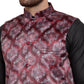 Jompers Men's Solid Cotton Kurta Pajama with Printed Waistcoat ( JOKP WC 4061 Maroon-B )