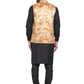 Jompers Men's Solid Cotton Kurta Pajama with Printed Waistcoat ( JOKP WC 4061 Orange-B )