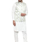 Jompers Men's Solid Cotton Kurta Pajama with Printed Waistcoat ( JOKP WC 4062 LIme-W )