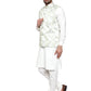 Jompers Men's Solid Cotton Kurta Pajama with Printed Waistcoat ( JOKP WC 4062 LIme-W )